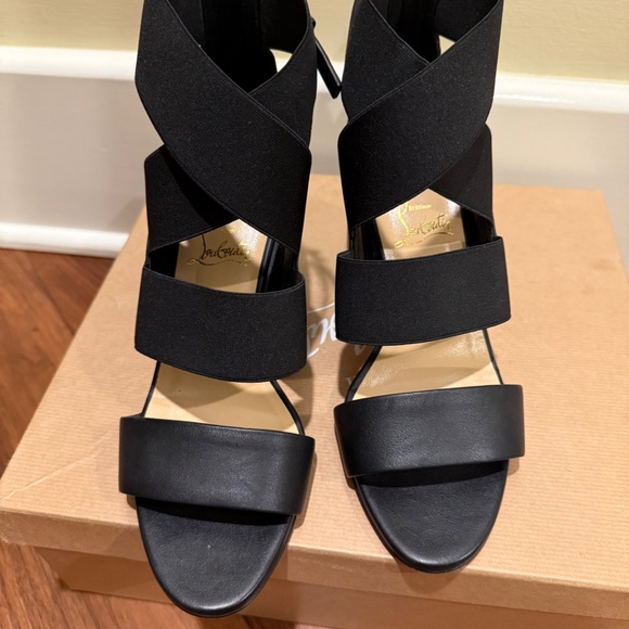 Christian Louboutin Patrouille 85mm Leather Elastic Strappy Heels sz 38.5 - Picture 14 of 16